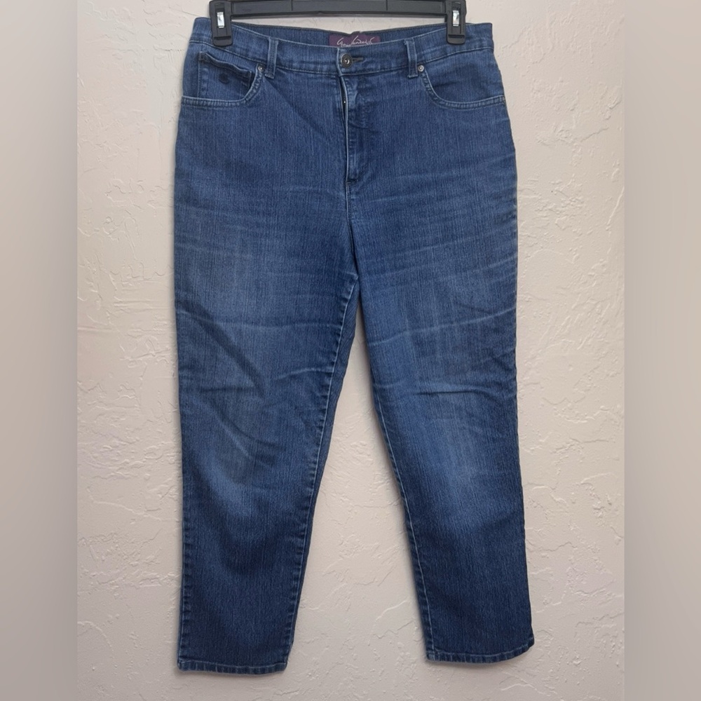 GLORIA VANDERBILT BLUE DENIM ANKLE JEANS SIZE 14